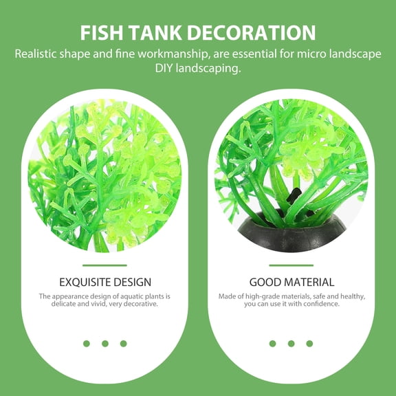 ETEREAUTY 20 Pieces Tall Plastic Aquarium Plants, Safe for Water, Realistic Green Decorations for Fish Tanks