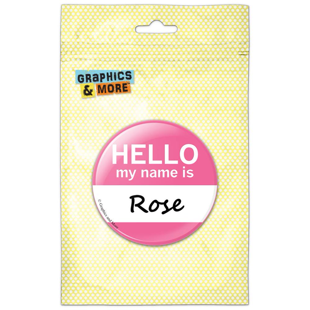 Graphics and More Rose Hello My Name Is Pinback Button Pin Badge