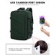 thumbnail image 4 of Mochila de viaje LOVEVOOK Carry on de 40 litros con puerto USB, color verde oscuro, 4 of 8