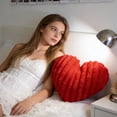 thumbnail image 5 of Couch Throw Pillows for Living Room, Valentines Home Decor, Heart Decorations, Valentines Plush, 12X10 Inch Heart Shape Striped Accent Pillow, Soft Huggable Decorative Cushion,, 5 of 5