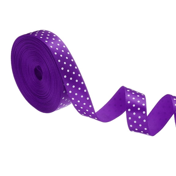 Polka Dots Grosgrain Ribbon 5/8 Inch, 10 Yard Spool for Gift Wrapping for Gift Wrapping Dark Purple