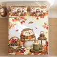 thumbnail image 6 of Twin XL Size Fitted Sheet Set - Hedgehog Fall 2 Piece Bedding Sets 16" Deep Pocket Fitted Sheet with 1 Pillowcases, Thanksgiving Pine Cones Maple Orange Plaid Brushed Microfiber Hotel Bed Sheets, 6 of 8