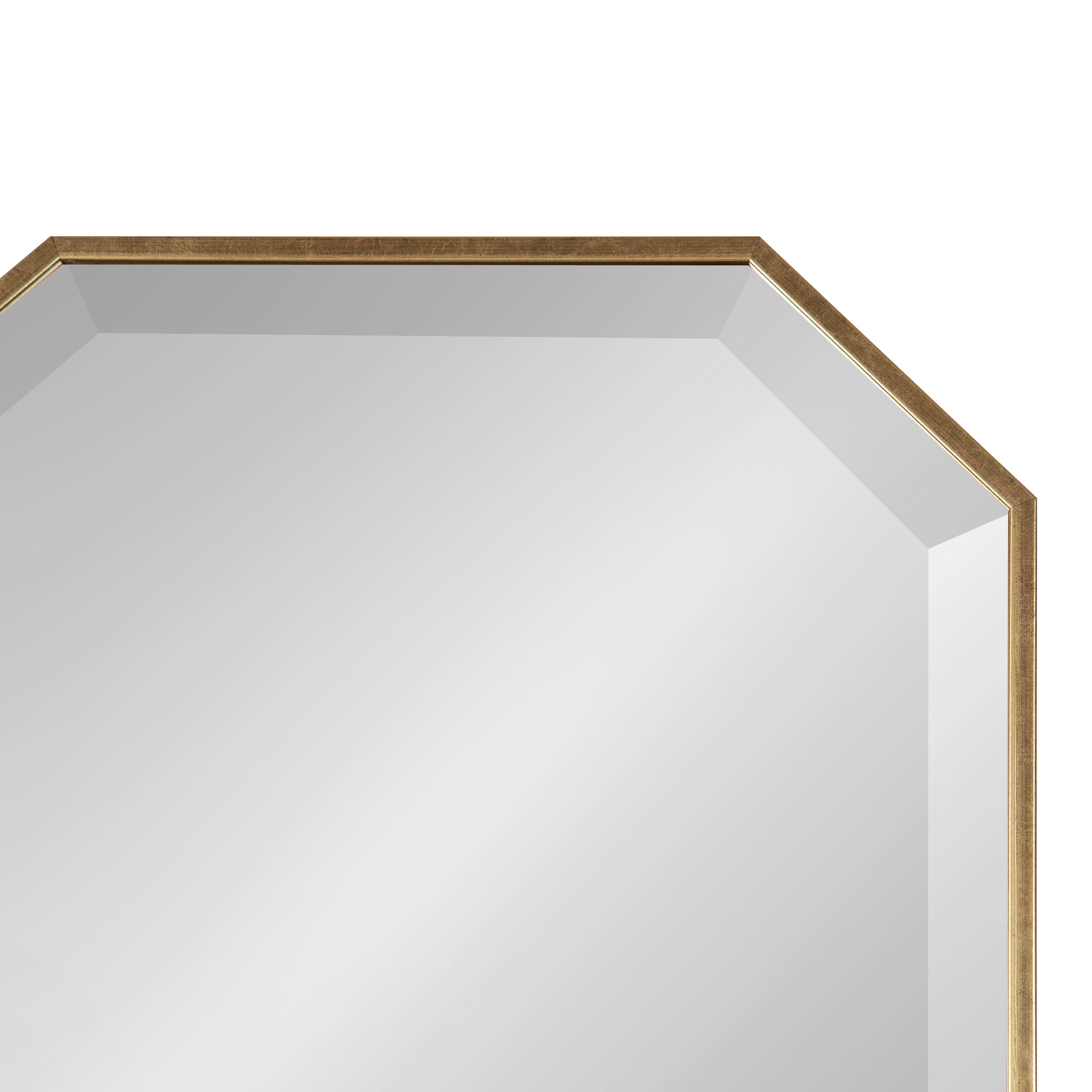 Kate and Laurel Rhodes 48 in. x 16 in. Classic Octagon Framed Gold Wall  Accent Mirror 218368 - The Home Depot