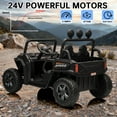 thumbnail image 2 of LUIBAS 24V 4WD Kids Ride on UTV Off-Road Ride on Truck Buggy Car Battery Powered Electric Vehicle 4 Wheeler with Remote Control, Music, LED Lights, Bluetooth, Storage Trunk, for Girls Boys, Black, 2 of 7