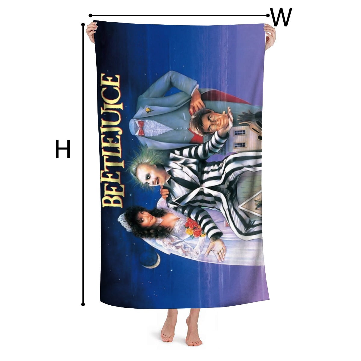 beetlejuice Gifts Beach Towel for Women Girl Birthday Inspired Fan Bath Outdoor Music Lover