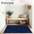 thumbnail image 3 of ODIKA 4'x6' Machine Washable Non-Slip Area Rug, Luxurious Swirl Velvet Textured Elegant Contemporary Plush High Traffic Rug, Blue, 579649, 3 of 7