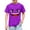 Purple, variant on Boys Girls Cotton T-Shirt (3-10) Funny Face Print Short Sleeve Loose Casual Crew Neck Top Purple Size 4T