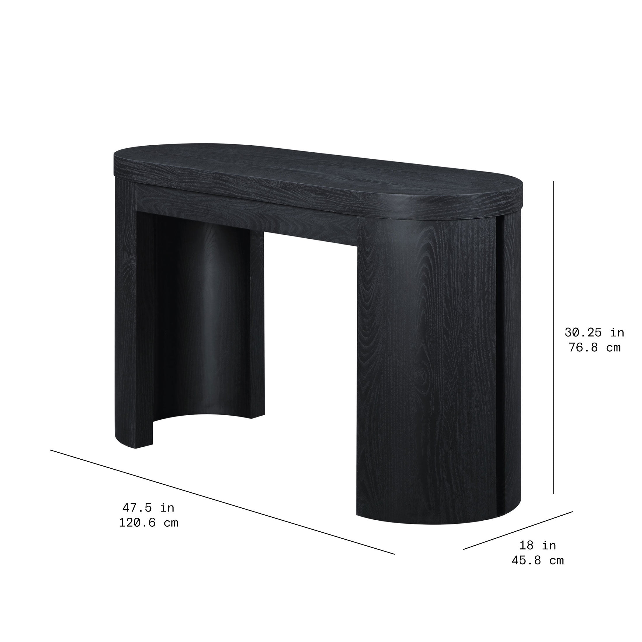Beautiful Drew Collection Sofa Table, Rich Black Finish