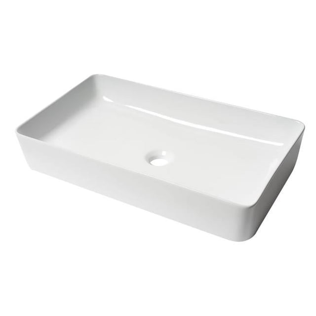 ALFI Brand ABC902-W 24 in. Modern Rectangular Above Mount Ceramic Sink, White