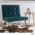 thumbnail image 3 of Christopher Knight Home Darrow Velvet Modern Armless Chair, Teal, 3 of 5