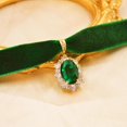 thumbnail image 4 of Stunning 14k Gold Plated Green Emerald Crystal Velvet Choker Necklace - Elegant Jewelry for Women, 4 of 6