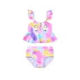 thumbnail image 2 of 2Pcs Little Girl Unicorn Print Bikini Swimsuit Toddler Kids Colorful Ruffle Swimwear Summer Beach Bathing Suit, 2 of 7