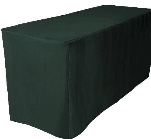 Fitted Polyester Table Cover Trade show Booth DJ Tablecloth Hunter Green 5' ft 