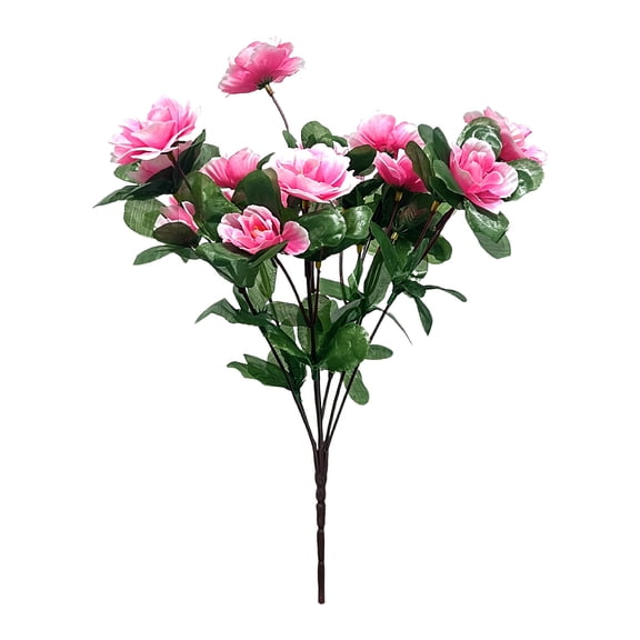 Pink Uv Resistant Outdoor Artificial Azalea Flowers Faux Plants For Porch Garden Wedding Home Decor
