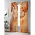thumbnail image 4 of Sheer Curtains 96 Inches Long 2 Panels Set for Living Room, Marble Burnt Orange Semi Sheer Curtains for Windows, Modern Abstract Ink Painting Luxury Voile Window Treatments Rod Pocket Curtain, 4 of 7