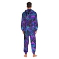 thumbnail image 4 of FORMRS Onesies Pajama for Adults Unisex Hoodie Winter Jumpsuit One Piece Sleepwear, Sizes S-2XL, Purple Mushrooms Pattern, 4 of 7