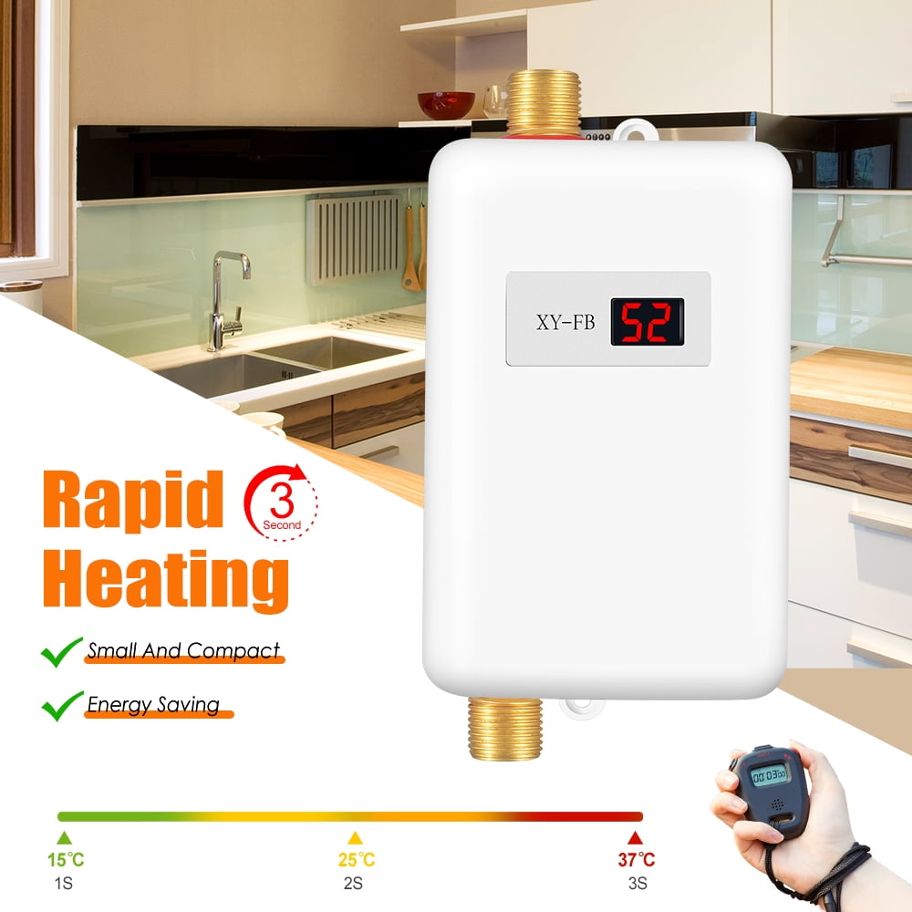 GPEH 3000W Instant Hot Water Heater Electric Tankless On Demand House Shower Sink NEW