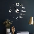 thumbnail image 5 of Fridja DIY Wall Clock 3D Mirror Surface Sticker Home Office Decor Clock, 5 of 5