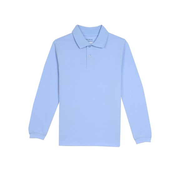 George Boys School Uniform Long Sleeve Pique Polo Shirt (Little Boys & Big Boys)