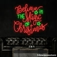 thumbnail image 3 of Glowneon Believe In The Magic Of Christmas Neon Sign, Christmas Quotes LED Sign, 3 of 5