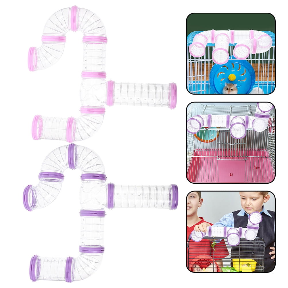 TOYMYTOY 16Pcs DIY Hamster Tunnel Set ABS Tube Connection for Outdoor Play