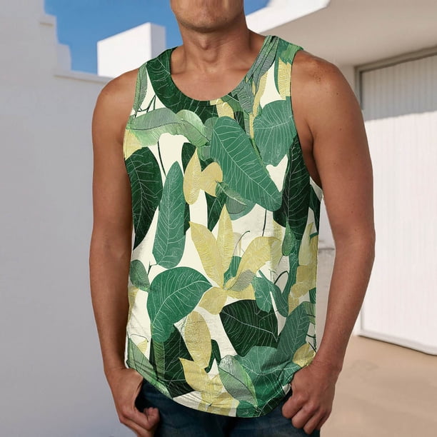Camiseta sin mangas de cuello redondo para hombre, ropa deportiva para el hogar, pijamas, camiseta de color liso, blusa deportiva de poliéster para hombre