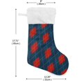 thumbnail image 2 of Coolnut 1 PCS Christmas Stocking Plaid Big Warm 17.7 x 12 Inch Hanging Xmas Stockings Decoration for Family Holiday Party Ornaments Decor Fireplace, 2 of 7