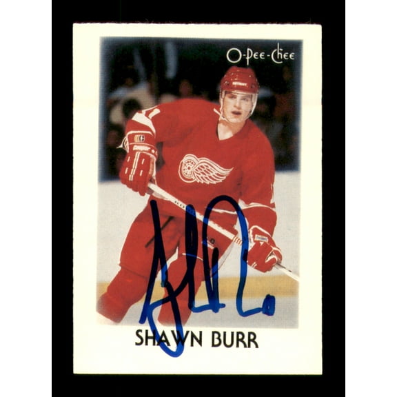 Shawn Burr Autographed 1987-88 O-Pee-Chee Minis Card #5 Detroit Red Wings SKU #251740