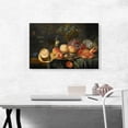 thumbnail image 2 of ARTCANVAS Still Life Peaches Plums Grapes Lemon Crab Lobster Glass Roemer On Table Canvas Art Print by Jan Van Kessel Elder - Size: 26" x 18" (1.50" Deep), 2 of 9