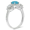 thumbnail image 2 of 1.46 ct Round Cut Simulated Turquoise 3 Stone 14K White Gold Womens Engagement Ring, 2 of 3