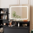 thumbnail image 4 of Vanity Desk With Mirror and LED Lights, 36-Inch Makeup Vanity Desk, Power Outlet, USB Ports, Stool, 3 Color Adjustable Light, Dressing Table With 4 Drawers, Storage Shelves for Bedroom, Women, 4 of 8