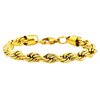 Arista Gold Plated Solid Stainless Steel Men's Rope Chain Bracelet, 8.5"
