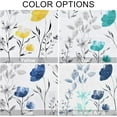 thumbnail image 6 of Floral Kitchen Valance Curtains Watercolor Flower Leaves Window Valances Yellow and Gray Floral Kitchen Curtains, Rod Pocket Small Window Treatment Valance for Bathroom Basement, 52 x 18 Inches, 6 of 6