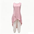 thumbnail image 4 of Guluxicc 2 Piece Womens Outfit Sets Crew Neck Asymmetric Hem Tank Top Elastic Cuff Harem Pants Outfits for Casual, 4 of 5