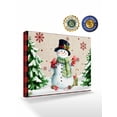thumbnail image 2 of Christmas Snowman Canvas Print Wall Art Winter Xmas Pine Tree Snow Linen Red Plais Pictures Painting Morden Artwork for Living Room Bedroom, Ready to Hang - 12"x16", 2 of 6