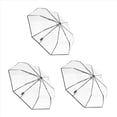 thumbnail image 3 of 3X Paraguas Transparente Paraguas Automatico Transparente , Transparente & Borde Negro, 3 of 10