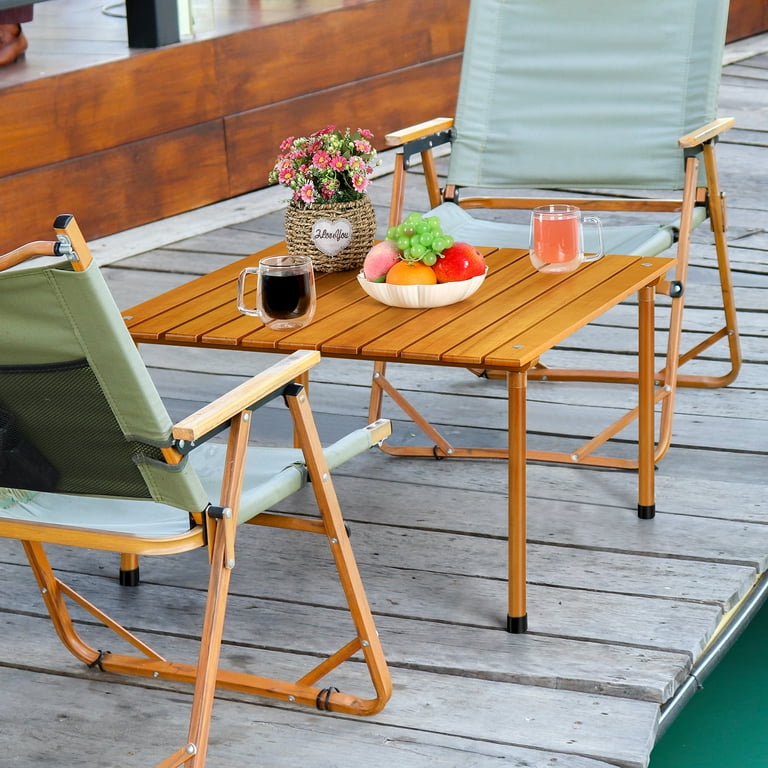 Foldable Indoor Outdoor All-Purpose Portable Wooden Table for