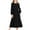 Black, variant on Girls Long Sleeve Dress, Girls Casual Comfortable Solid Long Sleeve Crew Neck Midi Dress with Side Pockets Blue, 6-7 Years