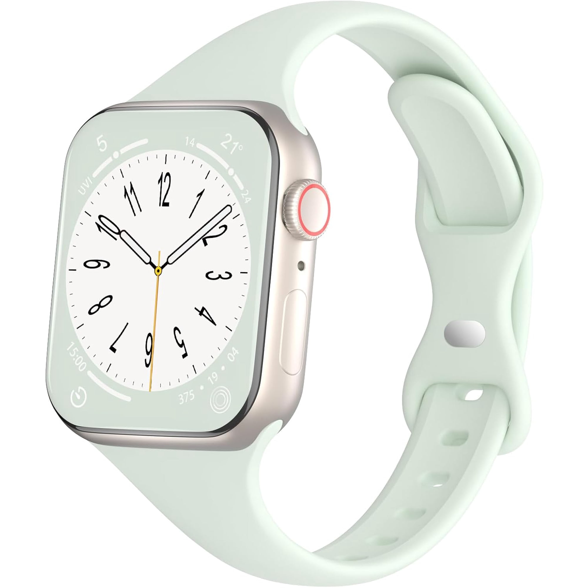 KOMI Sport Slim Silicone Bands Compatible for Apple Watch Band 38mm 42mm 40mm 44mm 41mm 45mm 49mm, Thin Soft Narrow Replacement Strap Wristband for iWatch Series 9/8/7/SE/6/5/4/3/2/1/Ultra Women Men