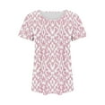 thumbnail image 5 of Giftesty Blouses for Women Dressy Casual Fashionable Women's Casual Short Sleeved Loose Round Neck Printed Top, 5 of 5