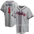 thumbnail image 3 of Warriors 1 Beige Fan Baseball Uniform Jersey MLB Braves Albies Jersey, 3 of 5