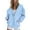 Sky Blue, variant on Women's Autumn Winter Button Up Cardigan, Solid Color Drawstring Hooded Pocket Sweatshirt, Soft Comfortable Long Sleeve Pullover for Casual Daily Wear, Entertainment and Seasonal Fashion Black L