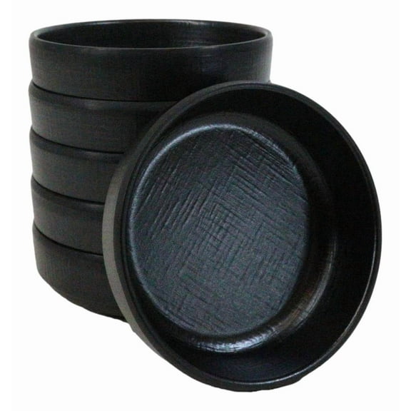 Pack Of 6 Black Silk Melamine Condiments Sauce Bowls Small Banchan Dishes 3.5"D