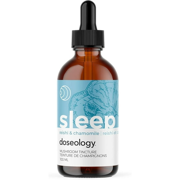 Doseology, Sleep – Reishi, Chamomile & Melatonin Sleep Tincture, Dual Extract, Fruiting Body Mushroom, Adaptogenic Support for Sleep Quality & Duration, 100ml (One Month)