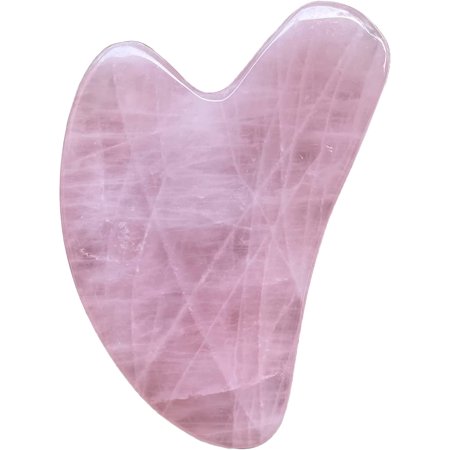 Crystal Gua Sha Scraping Board Massage Tool for SPA Acupuncture Therapy Acupoint Trigger Point Treatment Whole Body Skin Heart Shaped, Rose Quartz