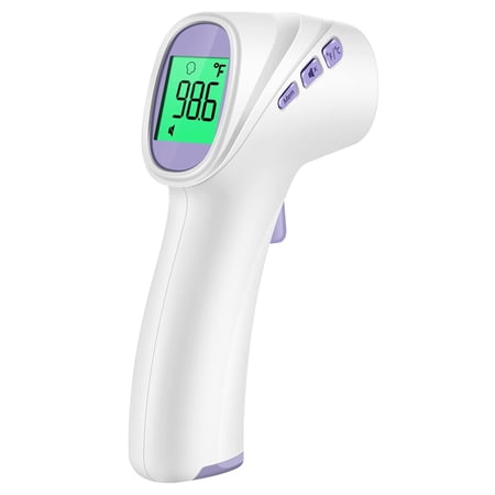 No-Touch Digital Forehead Thermometer, Infrared Thermometer for Adults, Kids & Babies, 1 Second Measurement, Fever Alert and 35 Sets Memory (Purple)