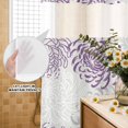 thumbnail image 3 of No Hook Shower Curtain, Purple White Shower Curtains for Bathroom with See Through Top Window, Abstract Grey Chrysanthemum Flower Floral Waterproof & Washable Bath Curtain Stall 48"x72", 3 of 9