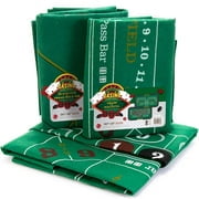 4-in-1 Casino Game Felts Bundle: Blackjack, Texas Hold 'em, Roulette & Craps