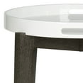 thumbnail image 4 of SAFAVIEH Ben Mid-Century Lacquer Tray Top Side Table White / Brown, 4 of 4