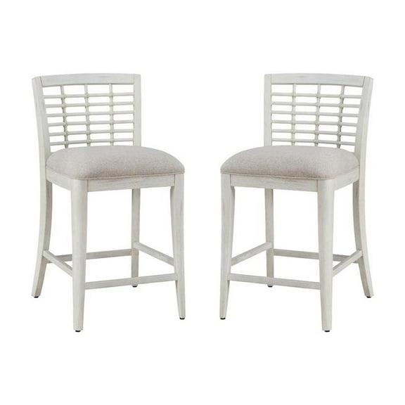 American Woodcrafters Beach Comber Counter Stool - Set of 2 - White